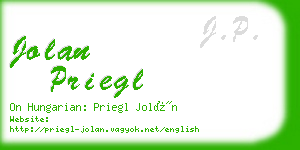 jolan priegl business card